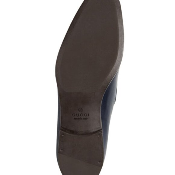 Gucci Leather Signature Web Loafer Navy 41 eu MEN US 8 - Picture 3 of 8